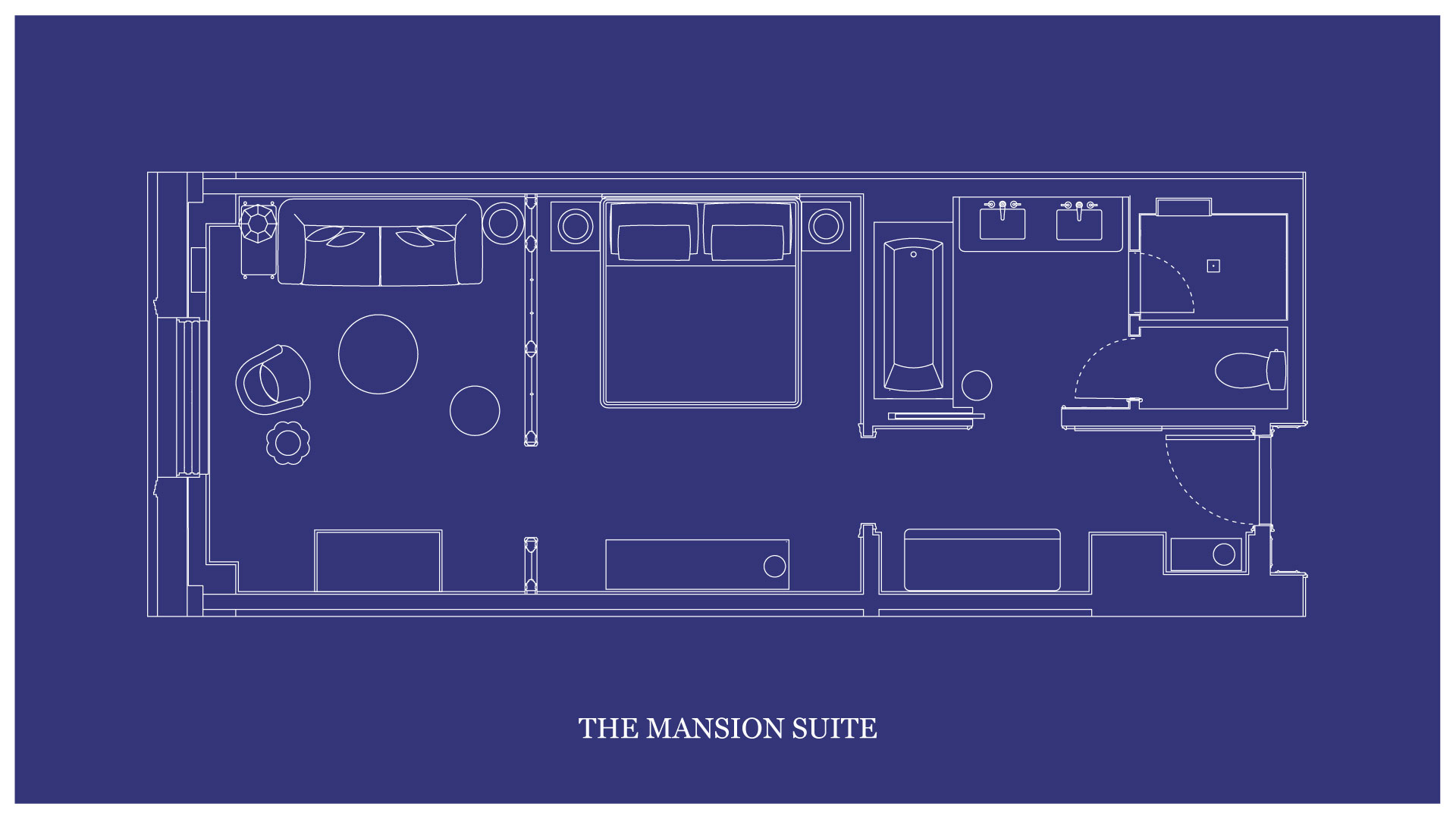 Well designed blueprint of the suite in the Mansion