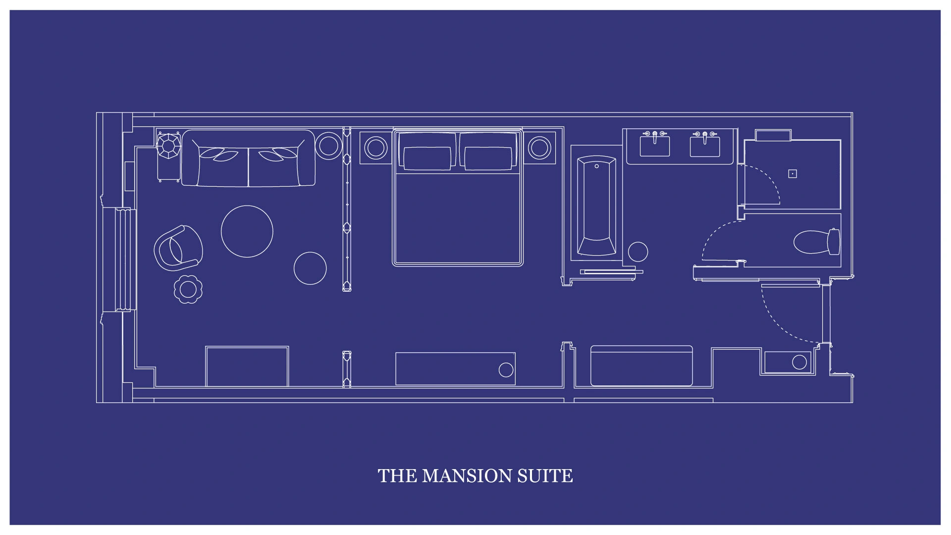 Well designed blueprint of the suite in the Mansion