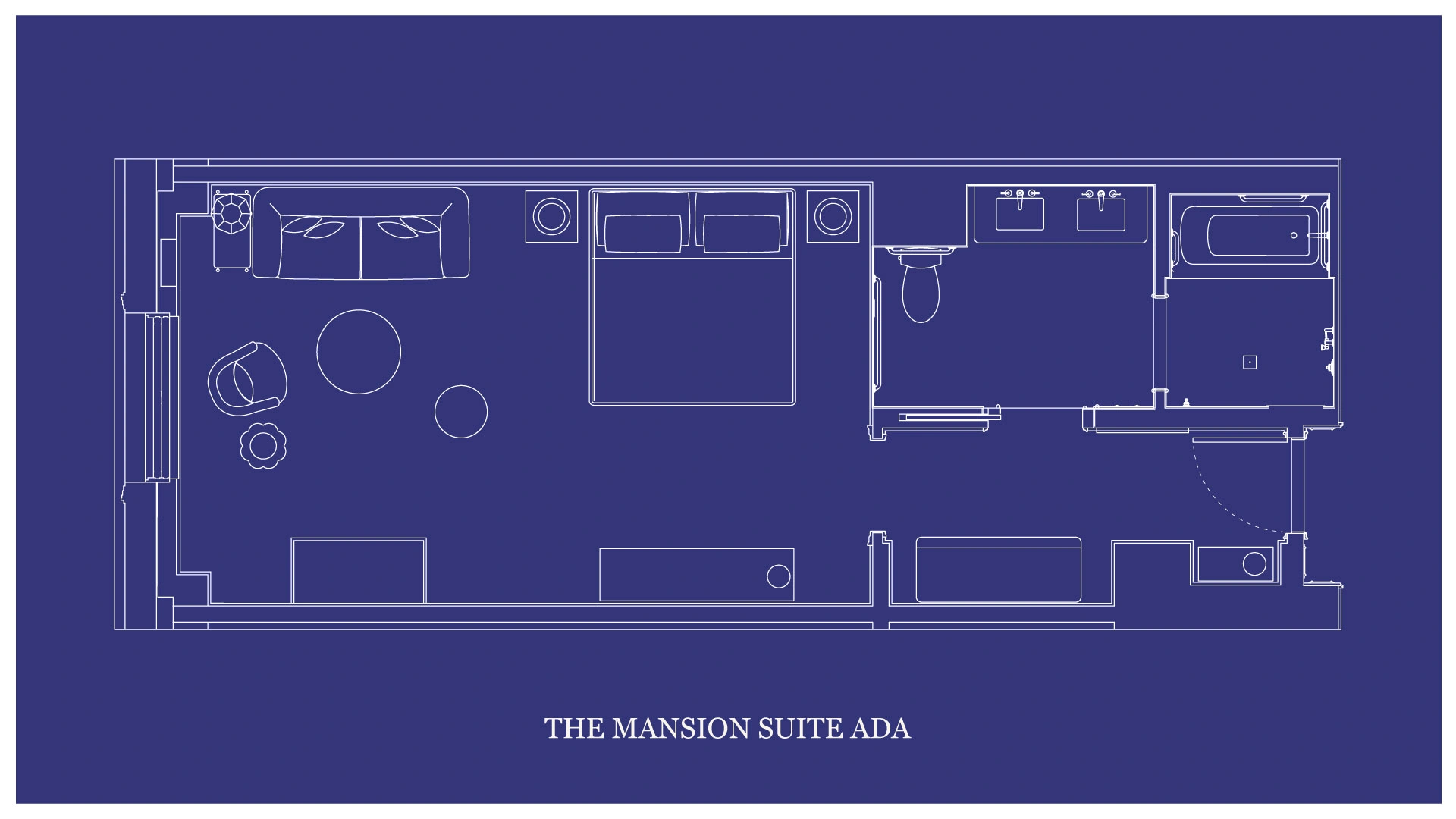 Well designed blueprint of the suite in the Mansion
