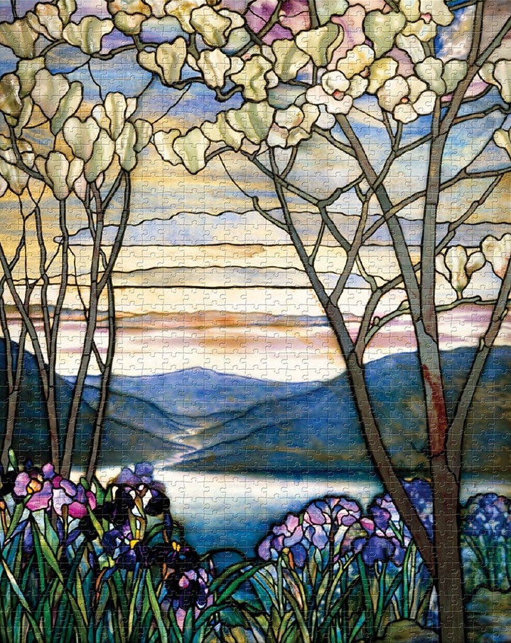 louis c tiffany magnolias and irises oversize puzzle 1