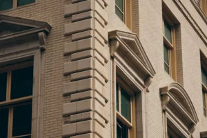 An architecturally stunning building design glowing beautifully in the sunlight.